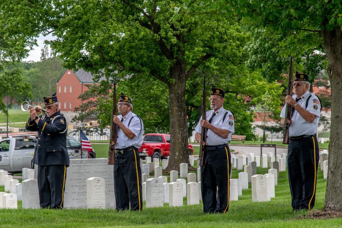 The veteran was laid to rest at Jefferson Barracks National Cemetery with full military honors, including a rifle volley and the playing of Taps.