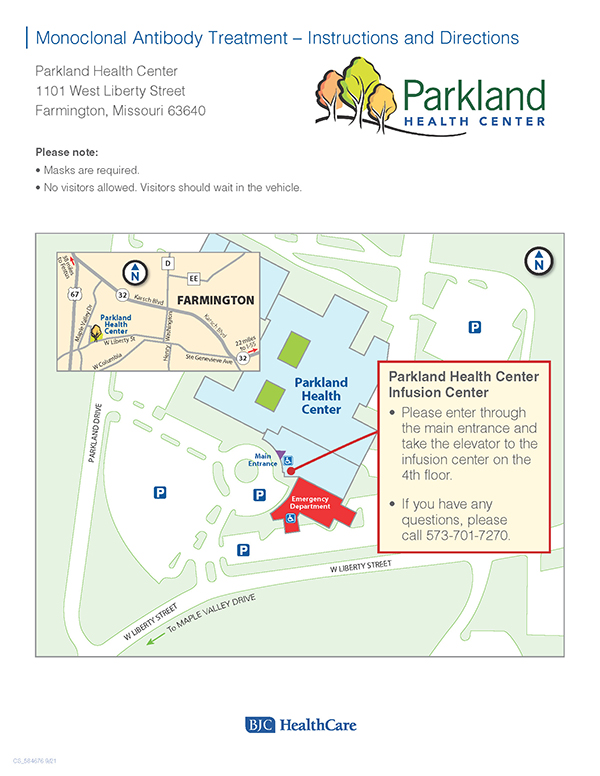 Parkland Health Center parking instructions