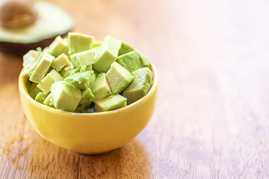 bowl of cut up avocado