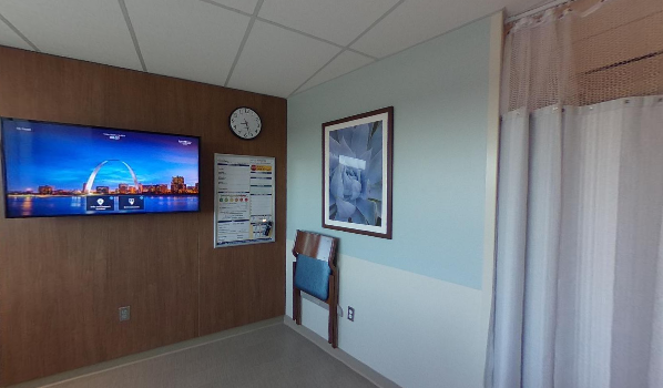 image of wash u room with tv on