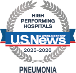 US News High Performing Hospitals Badge 2025-2026: Pneumonia