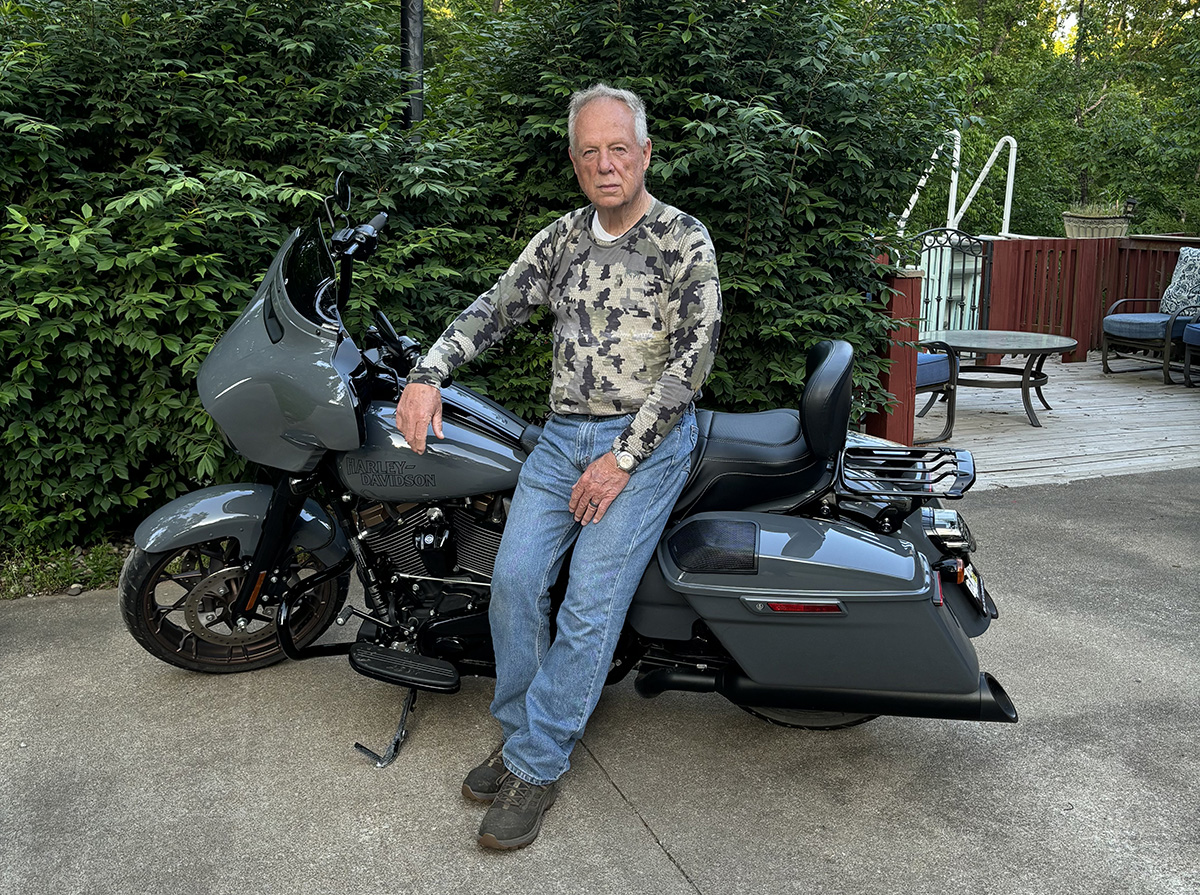 Tom Waller and his motorcyle