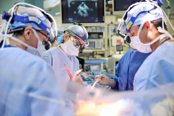 Team of surgeons performing a procedure