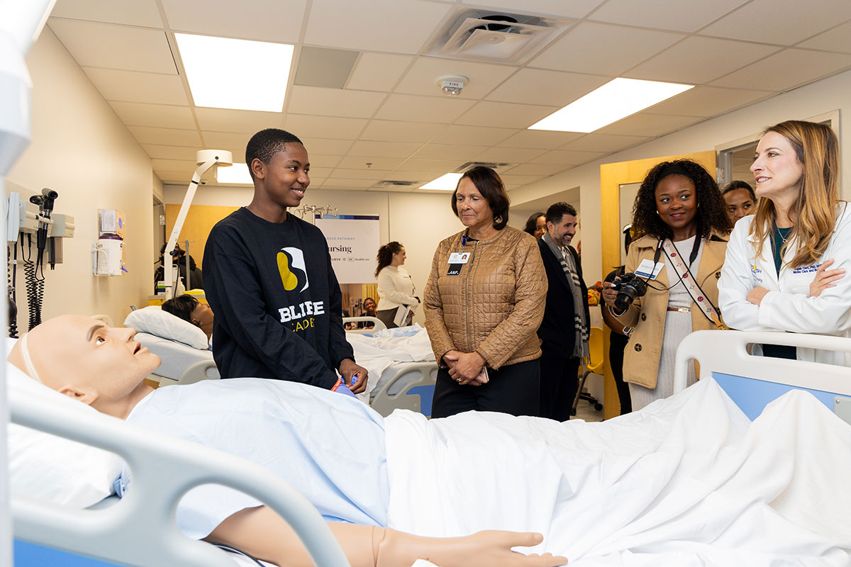 BELIEVE Academy student learning in a simulation lab