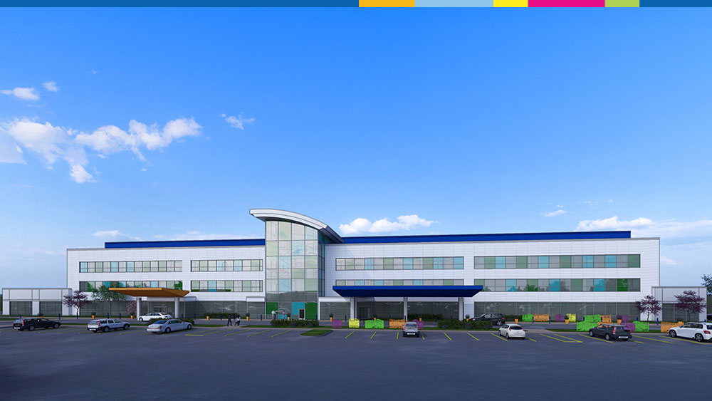 Building rendering of the future St. Louis Children’s at CoxHealth Specialty Care Center