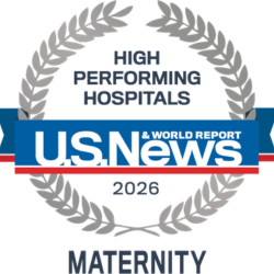 2026 High performing hospitals badge for maternity