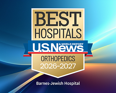 US News & World Report 2026-2027 Best Hospitals for Orthopedics Barnes Jewish Hospital gold emblem