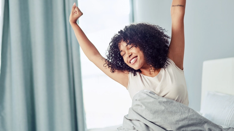 Woman stretching her arms