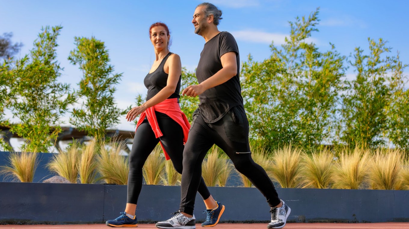 Couple walking as a form of exercise