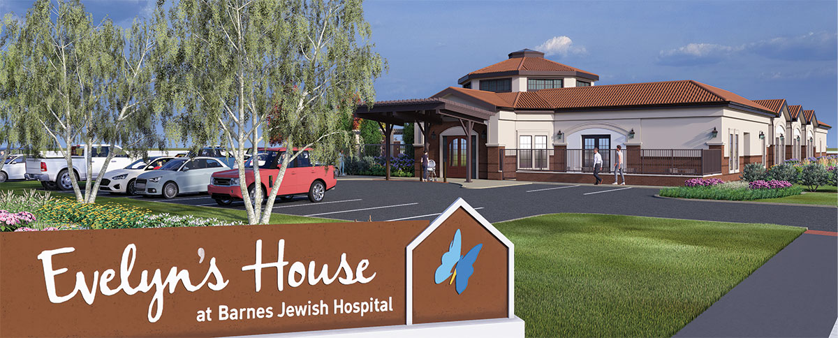 Exterior view of the front of Evelyn’s House at Barnes-Jewish Hospital