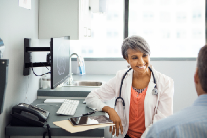 Man talking to a doctor