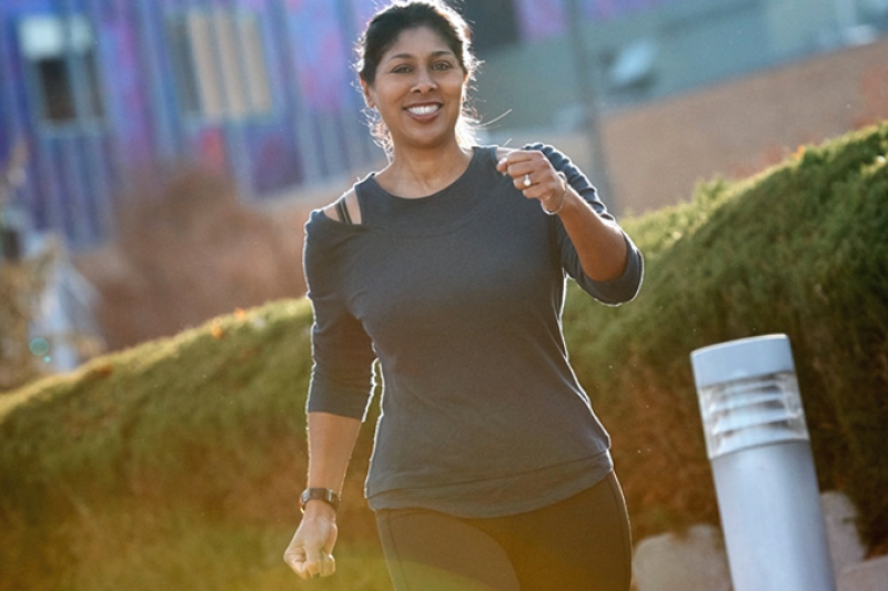 Tanya English exercising in an urban area