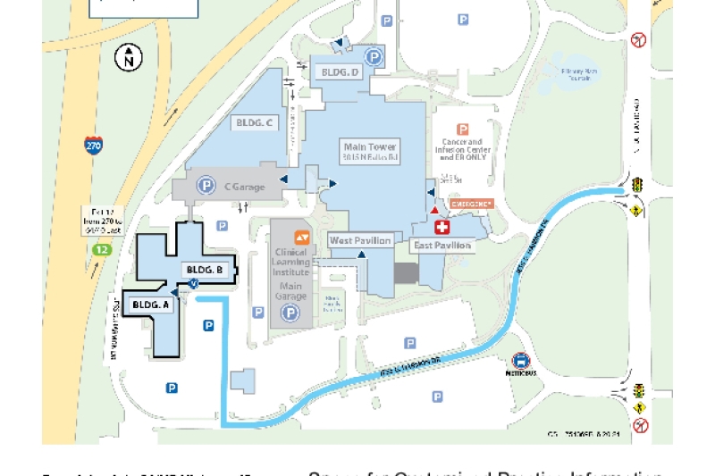 map image of doctors a and b building