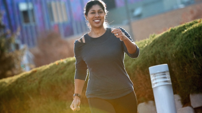 Tanya English exercising in an urban area
